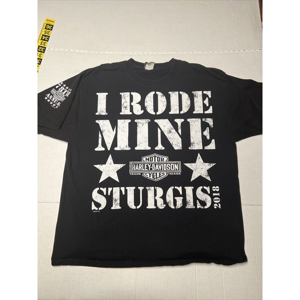 Harley Davidson Sturgis 2018 Black Hills T-shirt Men's XL Bold Print Two Sides